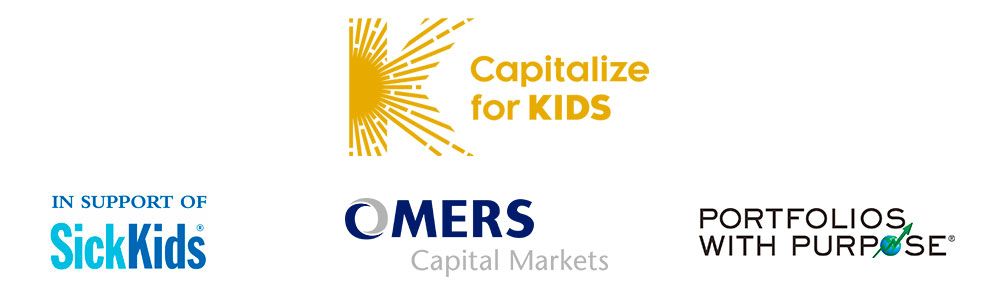 Footer Logos Capitalize for Kids, Sickkids, Omers, Portfolios with Purpose